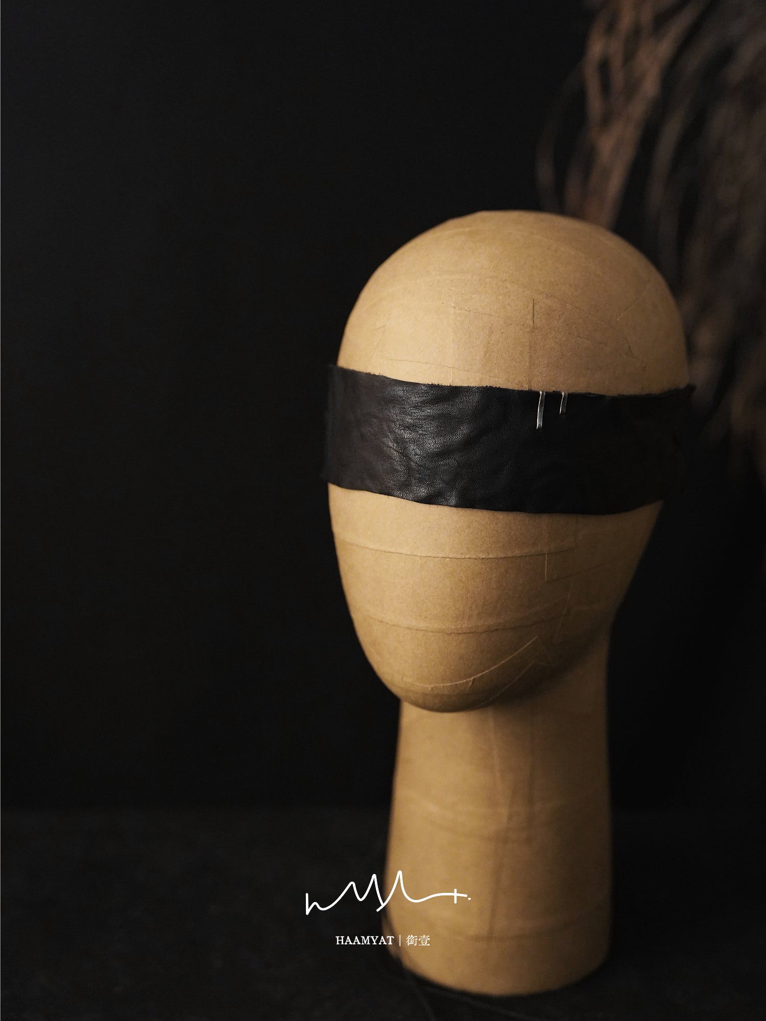 HAAMYAT Handcrafted Black Vegetable-Tanned Horse Leather Blindfold