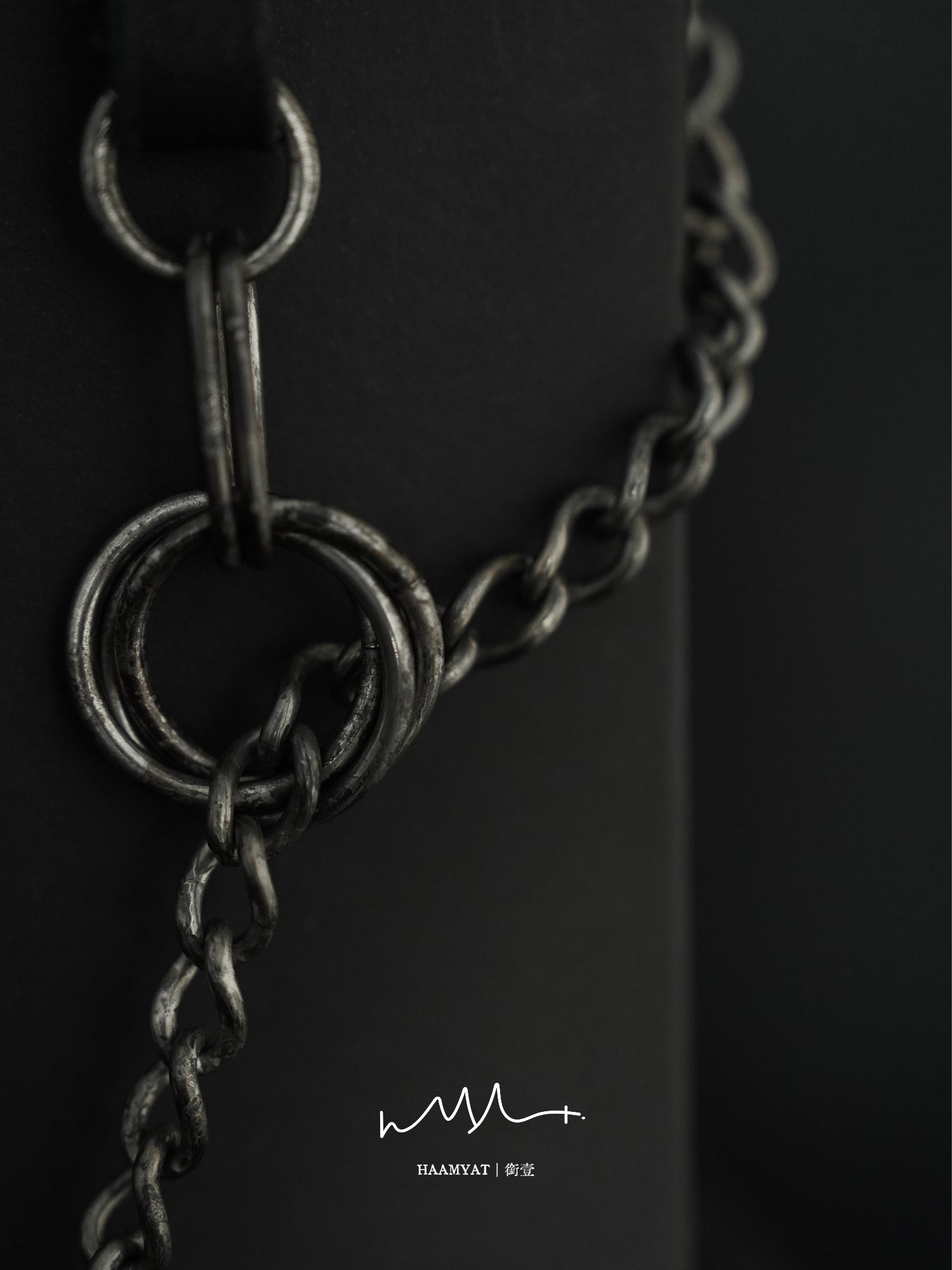 HAAMYAT Handcrafted Black Leather Chain Collar and Lead
